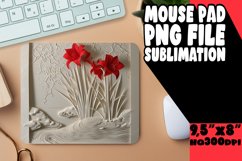 Sublimation 3D Flower in Hole Mouse Pad Design PNG Product Image 1