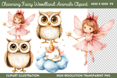 Charming Fairy Woodland Animals Clipart PNG Product Image 1