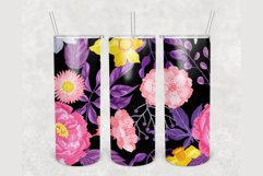 Watercolor Spring Flowers 20 oz tumbler sublimation design Product Image 1