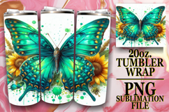 Heartfelt dreams 20oz tumbler wrap, Butterfly Product Image 1