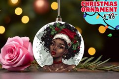Joyful Circle Keychains Design, Xmas Girl Product Image 1