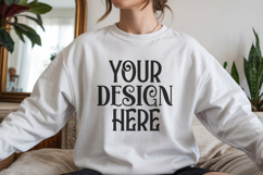 White Gildan 18000 Sweatshirt Model Mockups Product Image 1