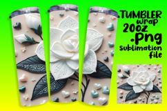 TRENDY 20oz Sublimation Tumbler , 3D Flower Product Image 1
