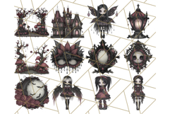 Gothic Halloween Clipart Dark Aesthetic PNG, Halloween Png Product Image 4