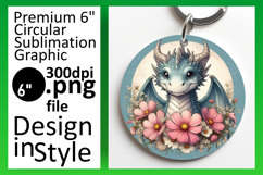 Artistic Keychain Round Design PNG , Dragon Product Image 1