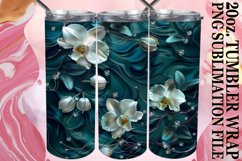 Glossy Glitter Flower 20oz Tumbler Wrap - Summer Shine Product Image 1