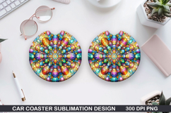Car coaster sublimation, Easter Coaster PNG Design Product Image 1