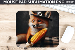 Watercolor Fox Stock Mouse Pad Sublimation -Thanksgiving PNG Product Image 1