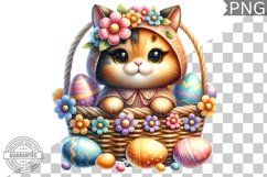 Easter Cat Sublimation - Easter Clipart PNG Design Product Image 1