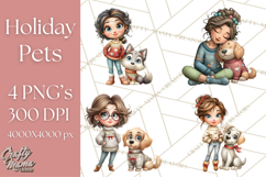 Matching Christmas Sweaters Clipart PNG, Pet Owners Clip Art Product Image 1