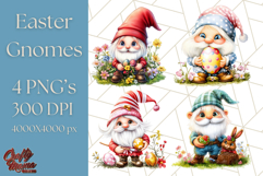 Easter Gnome PNG, Spring Bunny Clipart, Cute Digital Art Product Image 1