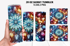 Florals Skinny Tumbler 20oz Wrap Design, Winter Tumbler PNG Product Image 1