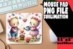 COZY MOUSE MAT INSPIRATIONAL SUBLIMATION, Valentine Bear Product Image 1