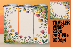 Sublimation-Ready 20oz Artwork , Flowers Product Image 1