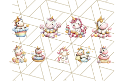 Cute Dessert Unicorn PNG Clipart with Cupcakes &amp; Candies Product Image 7