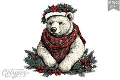 Christmas Bear Clipart Design - High Quality 300 Dpi Product Image 1