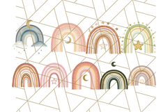 Boho Rainbow PNG Clipart, Earthy Arches &amp; Minimal Shapes Product Image 7