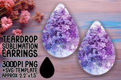 Vibrant Floral Teardrop Earring Sublimation Design Product Image 1