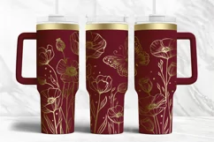 40oz Tumbler laser svg Wildflowers wrap|Floral and Butterfly Product Image 4