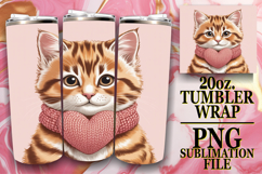 Serene reflections 20oz tumbler wrap, Valentines Cat Product Image 1