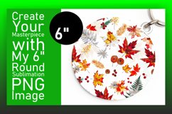 Autumn Leaves Watercolor Design Round Keychain Product Image 1
