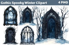 Gothic Spooky Winter Clipart PNG Product Image 1