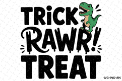 Trick Rawr Treat Svg | Halloween Svg | Svg Cut Files Product Image 1