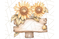 Rustic Sunflower Clipart, Soft Country Farmhouse Florals Png Product Image 3