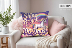 100 days of school Pillow Design, Teacher PNG Sublimation Product Image 1