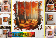 Unique Tote Bag Designs PNG, Autumn Product Image 1
