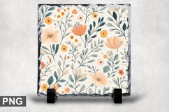 Pastel Flowers Square Sublimation Slate Design Product Image 1
