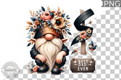 Best Dad Ever Sublimation - Father's Day Gnome Clipart PNG Product Image 1