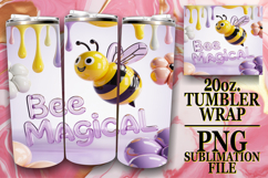 Blissful travels 20oz tumbler wrap, Bee Quote Product Image 1