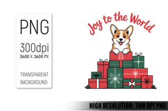 Cute Christmas Dog, Animal Sublimation Clipart PNG Product Image 1