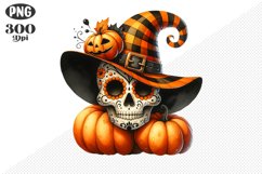 Halloween Skull Sublimation - Clipart PNG Design Product Image 1