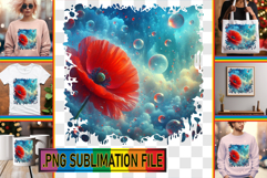 Bright TSHIRT Magic PNG, 3D Flower Product Image 1