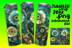 Glittery Flower Tumbler Wrap Sublimation Art 20oz Product Image 1