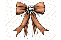 Western Style Bow PNG, Cute Cowboy, Cowgirl Coquette Png Product Image 3