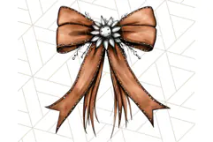 Western Style Bow PNG, Cute Cowboy, Cowgirl Coquette Png Product Image 3