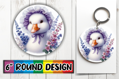 Whimsical Circle Car Coasters PNG, Goose Product Image 1