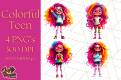 Teen Girl Clipart PNG, Fun Character Illustration Product Image 1