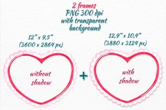 Heart frame clipart Valentine's day Pink watercolor frame Product Image 2