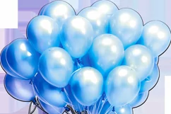200 RED BALLOONS TRANSPARENT PNG FILES, PHOTOSHOP OVERLAYS Product Image 15