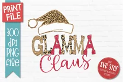 Glamma Claus Sublimation PNG | Family Christmas T-shirt Product Image 1