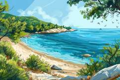 Nature Painting Background Wallpaper Product Image 1