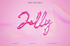 Shiny Pink Jelly 3D Text Effect Editable Glossy Typography Product Image 1