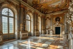 Dramatic Baroque interior. Generate Ai Product Image 1