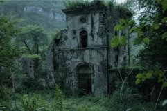 Enigmatic ruins of a gothic mansion in a forest Product Image 1