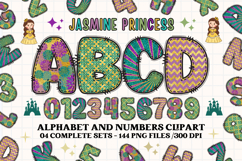 Jasmine Princess Alphabet png, jasmine letters doodle Product Image 1