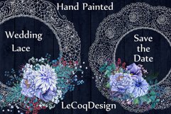 White lace floral frames clipart Product Image 3